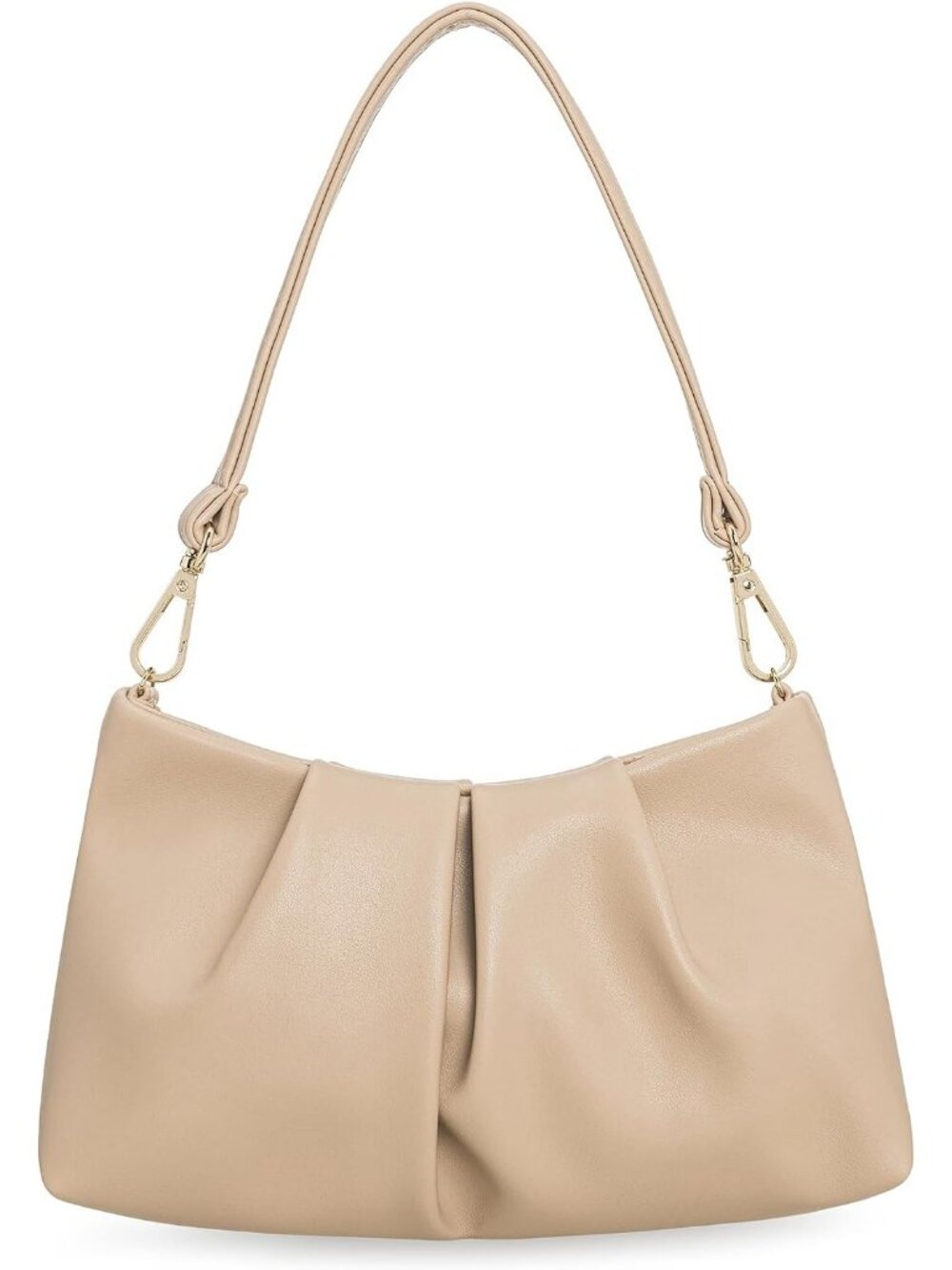 Women's Taupe Pleated Pu Clutch Purse For Dressy Formal Cocktail Handbag